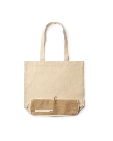 Sac pliable en coton 110 g/m² avec... Sac pliable en coton 110 g/m² avec...