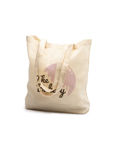 110g/m2 cotton foldable bag with jute base (39x35x10cm) - RAKU