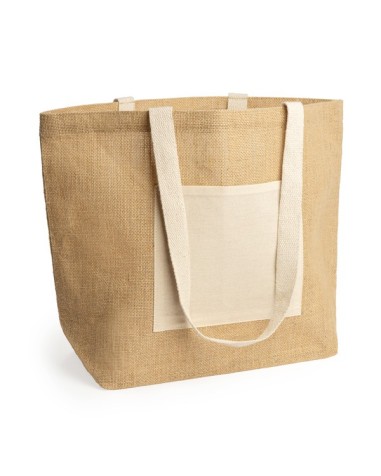 Bossa de jute laminat amb butxaca... Bossa de jute laminat amb butxaca...