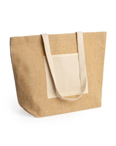 Bolsa de yute laminado con bolsillo...
