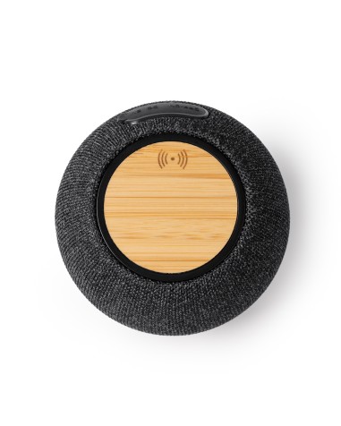 Round Wireless Speaker with Bamboo... Round Wireless Speaker with Bamboo...