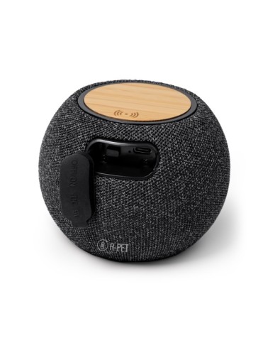 Round Wireless Speaker with Bamboo... Round Wireless Speaker with Bamboo...