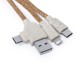 Cable Cargador corcho conexión Micro USB, Tipo C y Lightning - STUART