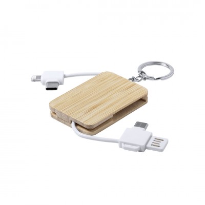 clauer carregador bambú conexió Micro USB, tipus C i ligtning - RUSELL