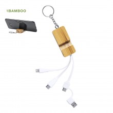 clauer carregador bambú conexió Micro USB, tipus C i ligtning - DRUSEK