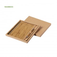 Set libreta A5 y bolígrafo bambú - HECAN