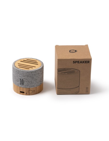 Speaker with bamboo body and RPET fabric 3W - TAKAY