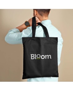 Bolsa de tela personalizada Geiser 100% algodón con asas largas personalizada 2