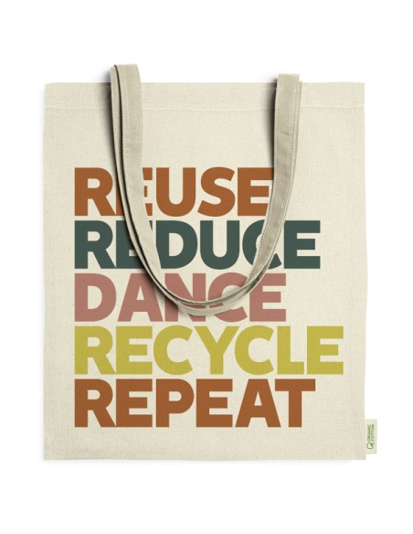 120g/m2 organic cotton bag with long reinforced handles (38x42cm) - BERNA