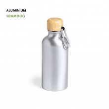 Bidón aluminio tapón bambú 400 ml. - YORIX