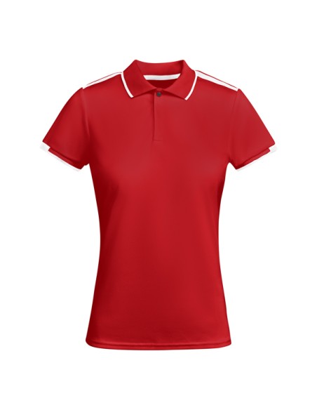 Women's fitted short-sleeved technical polo shirt, recycled polyester 150g/m² - Tamil Woman Roly
