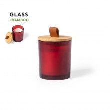 Espelma aromàtica amb pot de vidre tapa bambú - LONKA