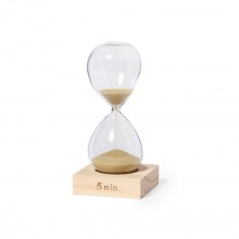 Rellotge de sorra de vidre i base fusta temps 5minuts - FARAN