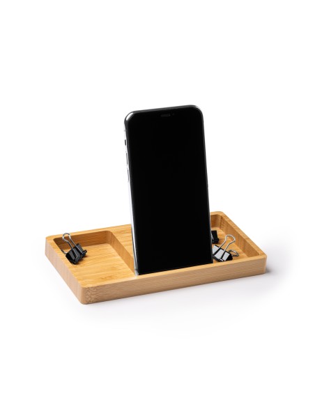 Organizador de Bambú con carga Inalámbrica 10W Personalizable - LUKE