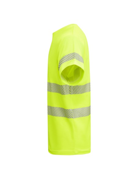 High-visibility short-sleeved technical T-shirt made of 55% cotton and 45% polyester - TAURI ROLY