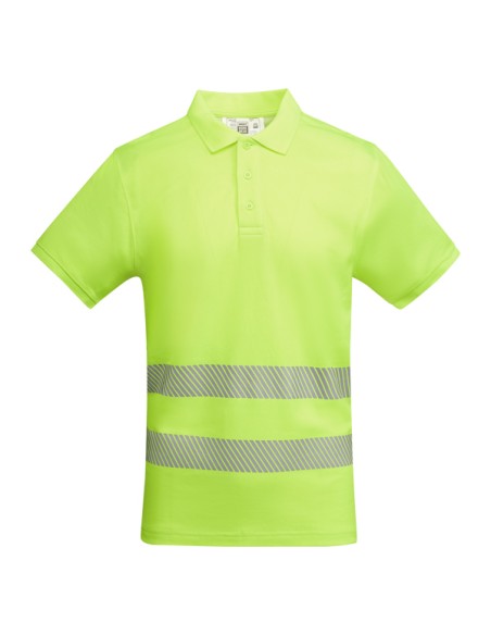 High-visibility short-sleeved technical polo shirt made of 55% cotton and 45% polyester - ATRIO ROLY