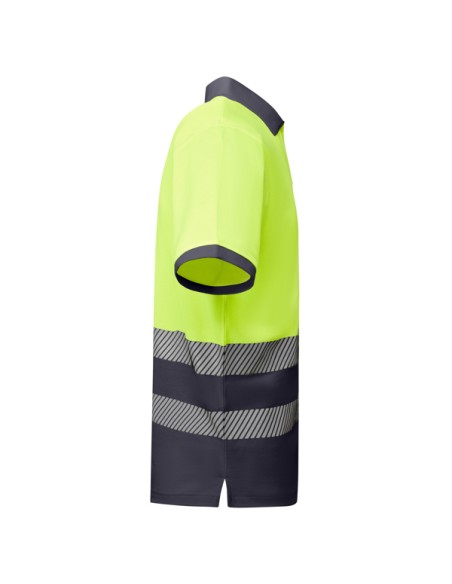 High-visibility short-sleeved technical polo shirt made of 55% cotton and 45% polyester - ATRIO ROLY