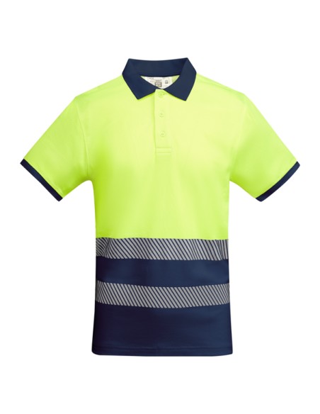 High-visibility short-sleeved technical polo shirt made of 55% cotton and 45% polyester - ATRIO ROLY