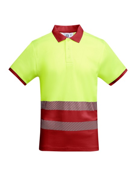 High-visibility short-sleeved technical polo shirt made of 55% cotton and 45% polyester - ATRIO ROLY