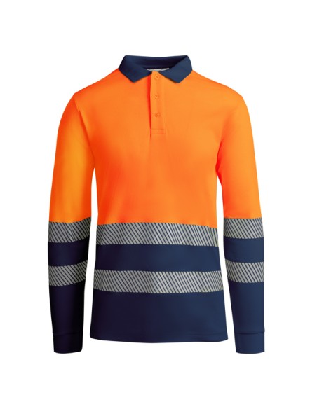 High visibility long sleeve technical polo shirt170g/m² ADULT - ATRIO L/S ROLY