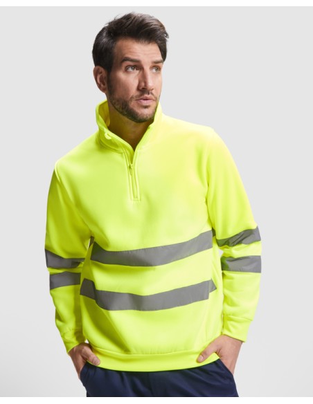 High-visibility half-zip polyester sweatshirt - SPICA ROLY