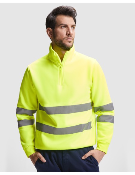 High-visibility half-zip polyester sweatshirt - SPICA ROLY