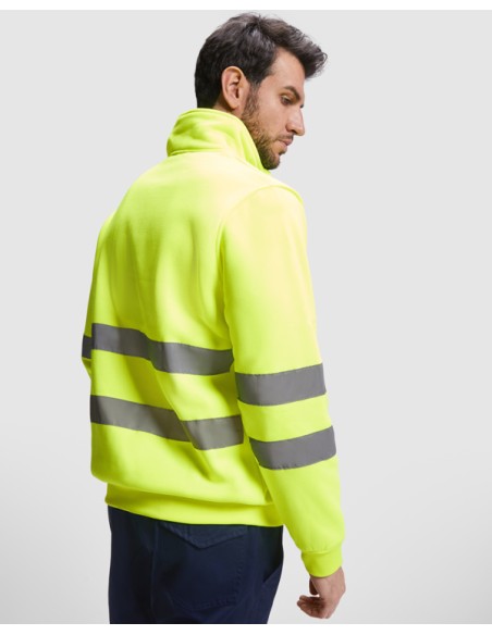 Sweat-shirt demi-zip haute visibilité en polyester - SPICA ROLY