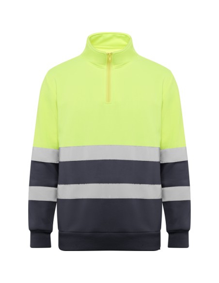 Sweat-shirt demi-zip haute visibilité en polyester - SPICA ROLY