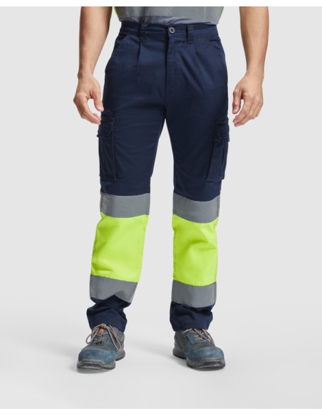 High-visibility, multi-pocket stretch work trousers - DAILY STRETCH HV ROLY