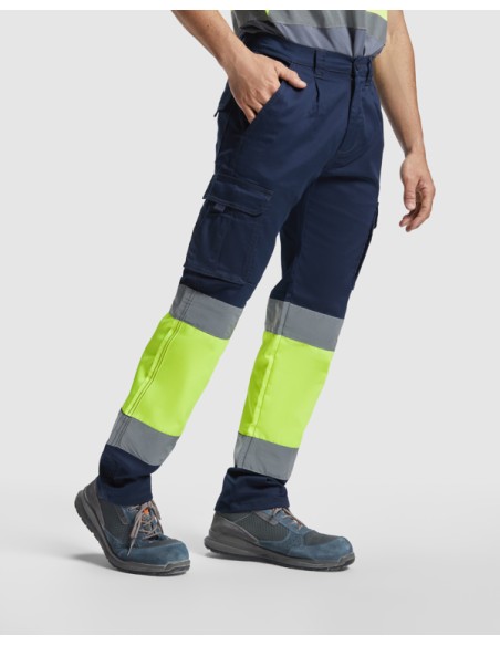 High-visibility, multi-pocket stretch work trousers - DAILY STRETCH HV ROLY