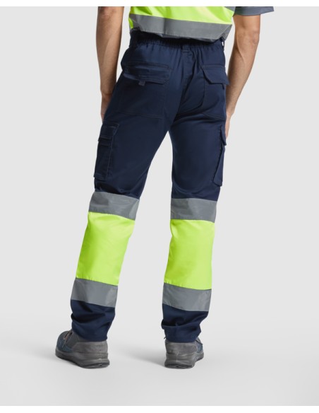 High-visibility, multi-pocket stretch work trousers - DAILY STRETCH HV ROLY