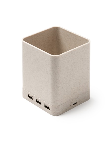 Plastic pencil holder with wheat fiber removable charge - MELBUX