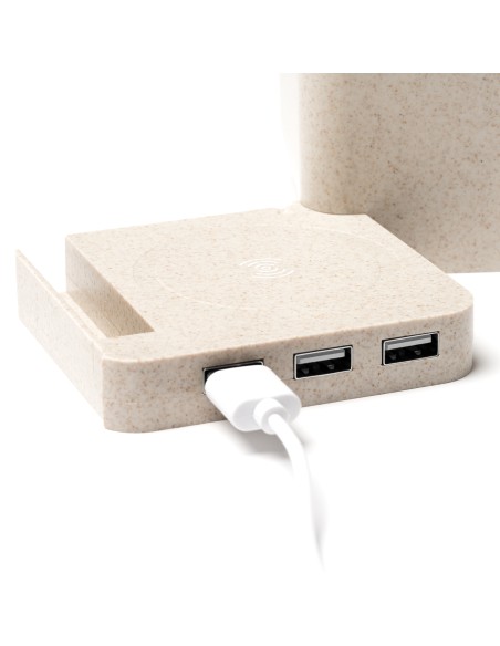 Plastic pencil holder with wheat fiber removable charge - MELBUX