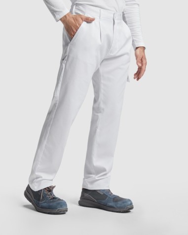 White work trousers made of durable... White work trousers made of durable...