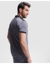 Short-sleeved polo shirt in mixed... Short-sleeved polo shirt in mixed...