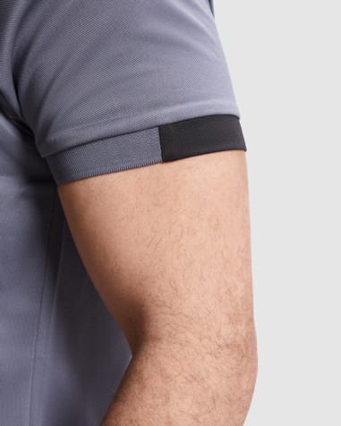 Short-sleeved polo shirt in mixed...