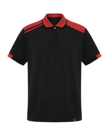 Short-sleeved polo shirt in mixed...