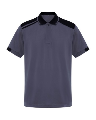 Short-sleeved polo shirt in mixed...