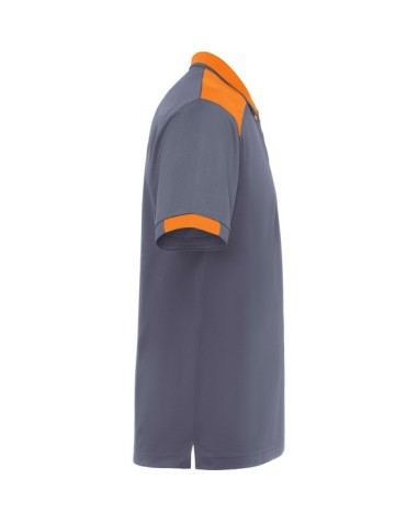 Short-sleeved polo shirt in mixed...