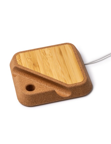 Cargador Inalámbrico de Bambú y Corcho Personalizable - BRIAN