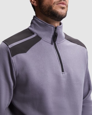 Sweat-shirt demi-zip en coloris...