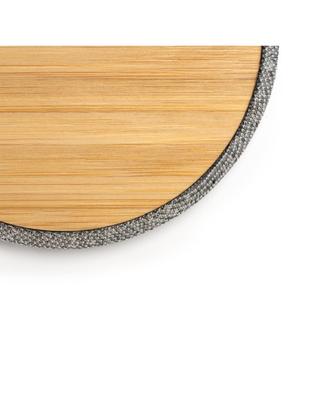 Bamboo Wireless Charger with RPET fabric finish - SIBON
