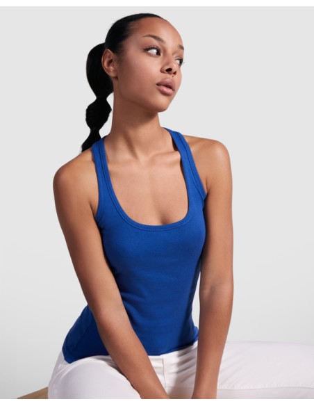 Débardeur femme ajusté 100 % coton, côtelé, 220 g/m² - Carolina Roly