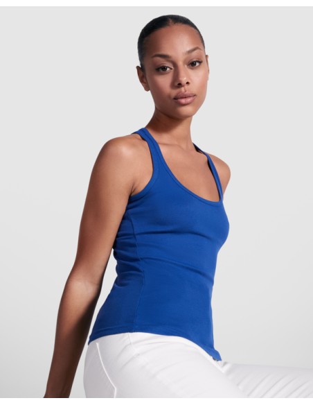 Camiseta de tirantes entallada mujer 100% algodón canalé 220g/m²  - CAROLINA ROLY