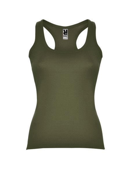 Camiseta de tirantes entallada mujer 100% algodón canalé 220g/m²  - CAROLINA ROLY