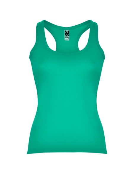 Women's fitted tank top made of 100% cotton, ribbed, 220 g/m² - Carolina Roly