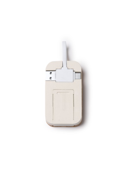 Port de chargement USB personnalisable avec support en bambou et fibre de blé - KRUSE
