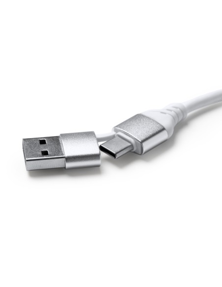 Port USB personnalisable en bambou et tissu RPET - BADOC