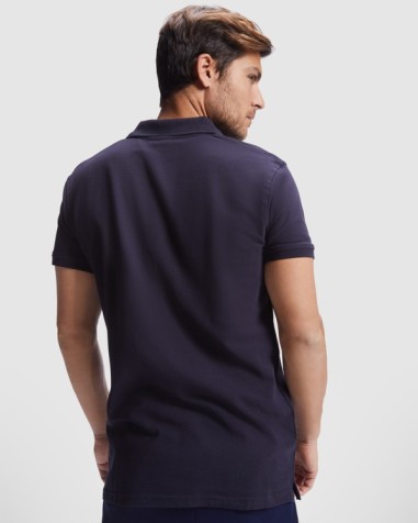 Polo en coton avec col à fermeture...