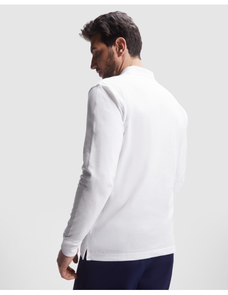 Long-sleeved cotton polo shirt with velcro closure collar, 200g/m² - ROVER L/S ROLY